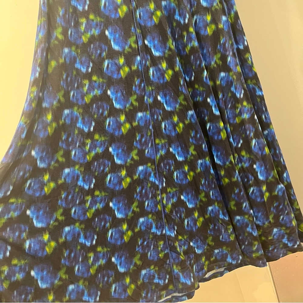 NWT Hunter Bell Maxi Dress Blue Floral Kings Hill Stretch Jersey Long Sleeve XS - Picture 9 of 13